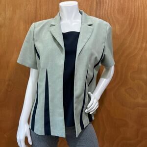 Kari New York Women's Short Sleeve Work Top Size 16 – Blazer Style Pullover